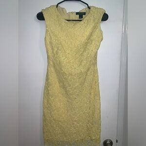 Lauren Ralph Lauren yellow lace floral dress
